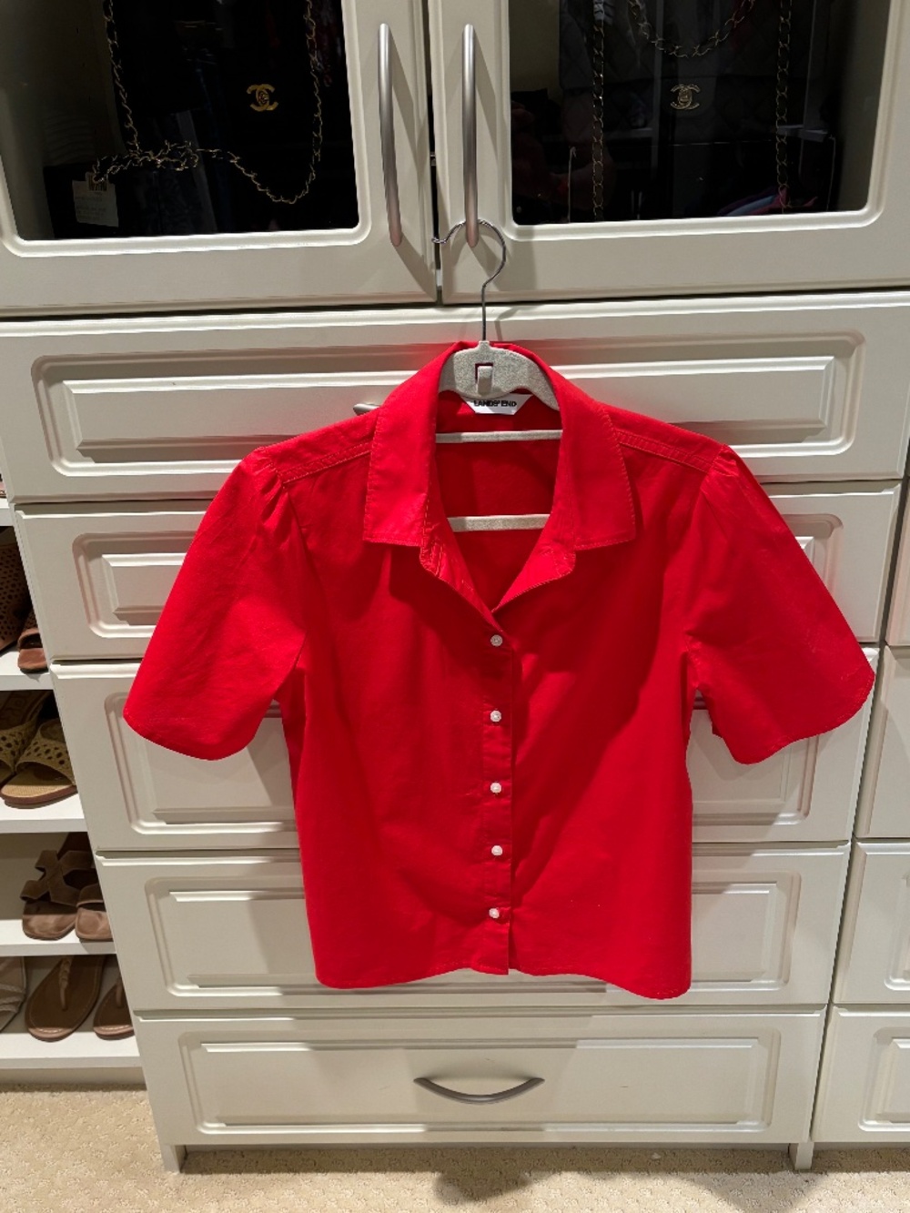 Land's End Cotton Top Red New